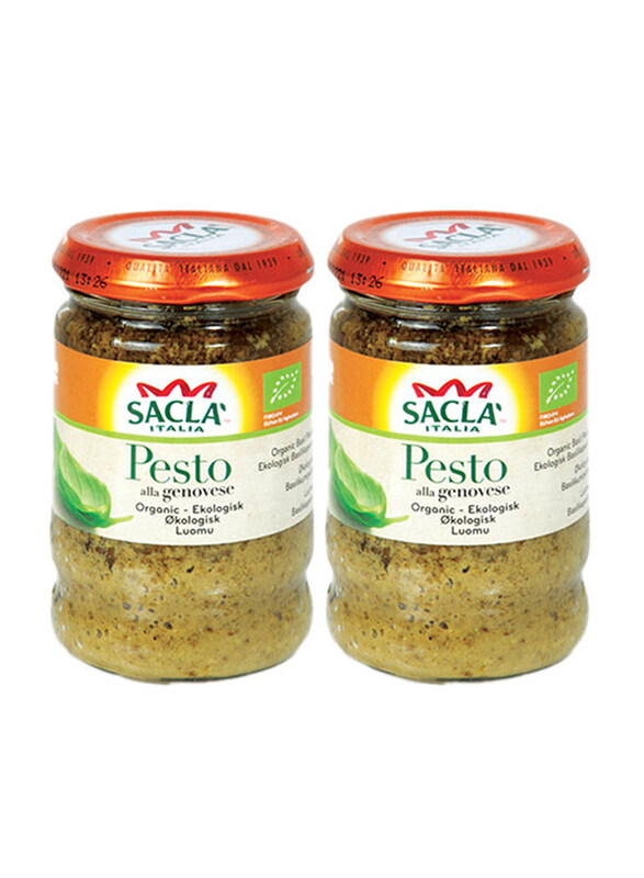 

Sacla Italian Organic Pesto Basil Sauce, 2 Bottle x 380g