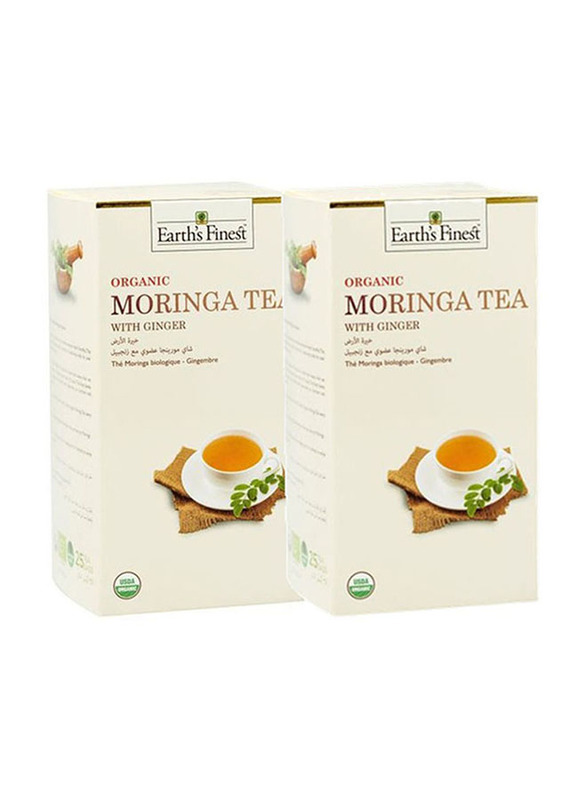 Earth's Finest Organic Ginger Moringa Herbal Tea, 2 Pieces x 37.5g
