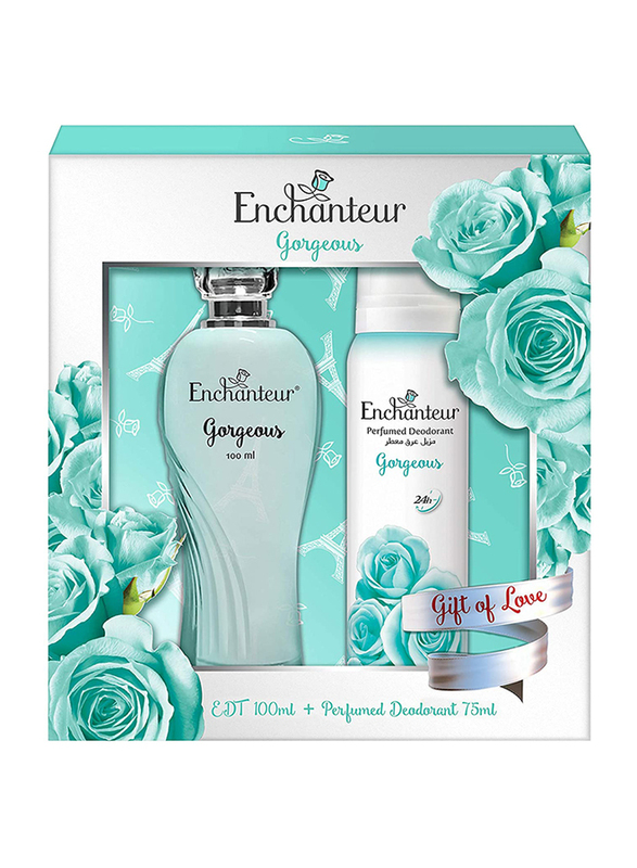 Enchanteur 2-Piece Gorgeous Gift Pack for Women, 100ml EDT, 175ml Perfumed Deodorant
