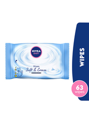 Nivea 63 Piece Soft & Cream Wipes for Babies, White/Blue