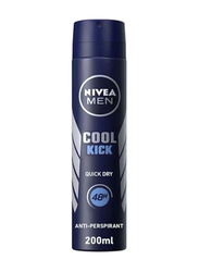 Nivea 48H Cool Kick Deodorant Spray for Men, 200ml