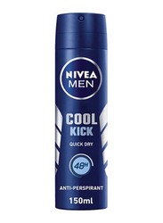 Nivea 48H Cool Kick Deodorant Spray for Men, 150ml
