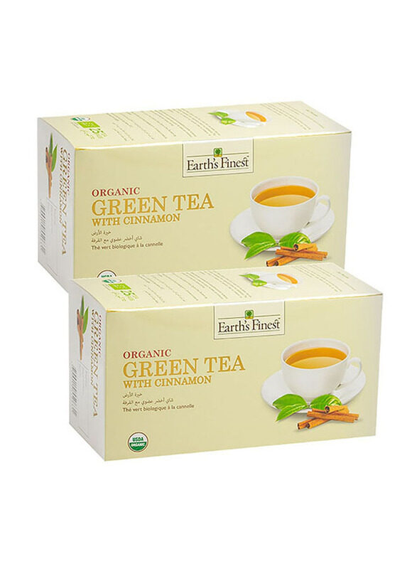 

Earth's Finest Organic Cinnamon Green Tea, 2 Pieces x 37.5g