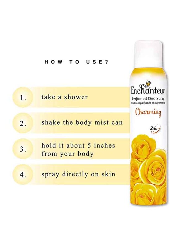 Enchanteur Charming Perfumed Deodorant With 24 Hours Odour Protection, 150ml