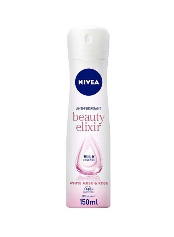 

Nivea Beauty Elixir White Musk and Rose Scent Deodorant Spray for Women, 150ml