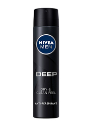 Nivea Deep Black Carbon Dark Wood Anti-perspirant Deodorant Spray for Men, 200ml