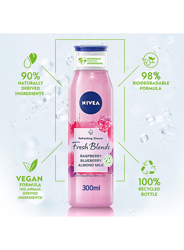 Nivea Raspberry Blueberry and Almond Milk Shower Gel, 300ml