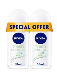 Nivea Fresh Comfort Deodorant Roll-On for Women, 2 x 50ml