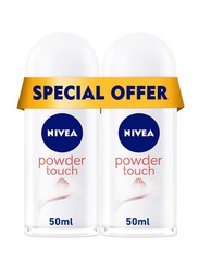 Nivea Powder Touch Antiperspirant Roll-On, 2 x 50ml