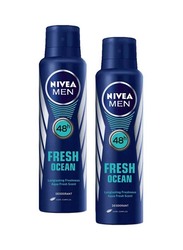 Nivea Fresh Ocean Deodorant Spray for Men, 150ml, 2 Pieces