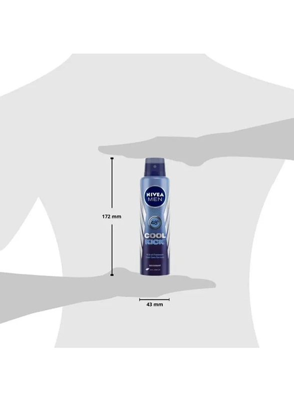 Nivea 48H Cool Kick Deodorant Spray for Men, 200ml