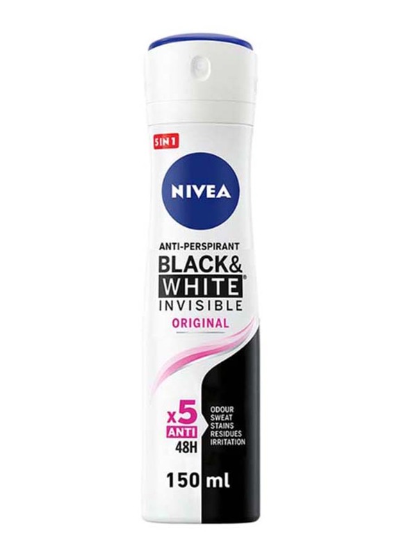 Nivea Black & White Invisible Original Antiperspirant for Women, 150ml