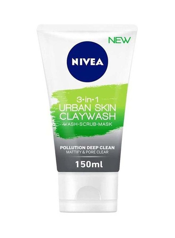 Nivea 3-In-1 Urban Skin Claywash, 150ml, 2 Pieces