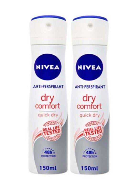 

Nivea Dry Comfort Quick Dry Antiperspirant for Women, 150ml, 2 Pieces