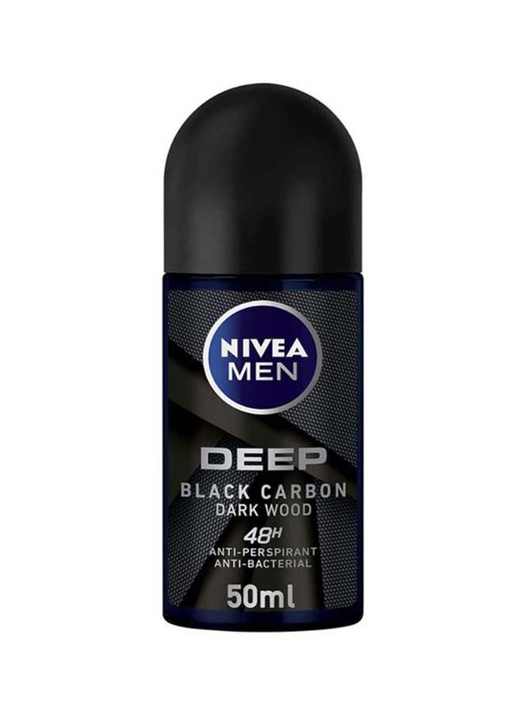 

Nivea Deep 48H Black Carbon Dark Wood Antiperspirant Roll-On for Men, 50ml