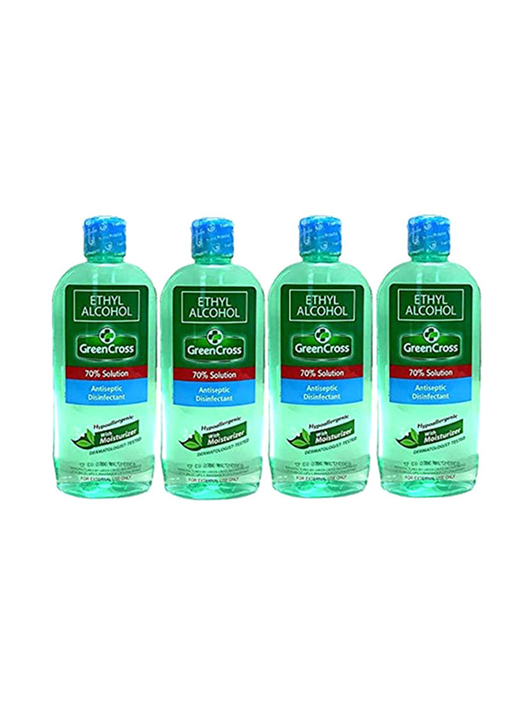 Green Cross Ethyl Alcohol Antiseptic-Disinfectant with Moisturizer, 4 Pieces x 500ml