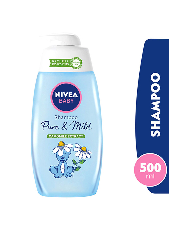 Nivea 500ml Pure & Mild Camomile Extract Shampoo for Babies, White/Blue