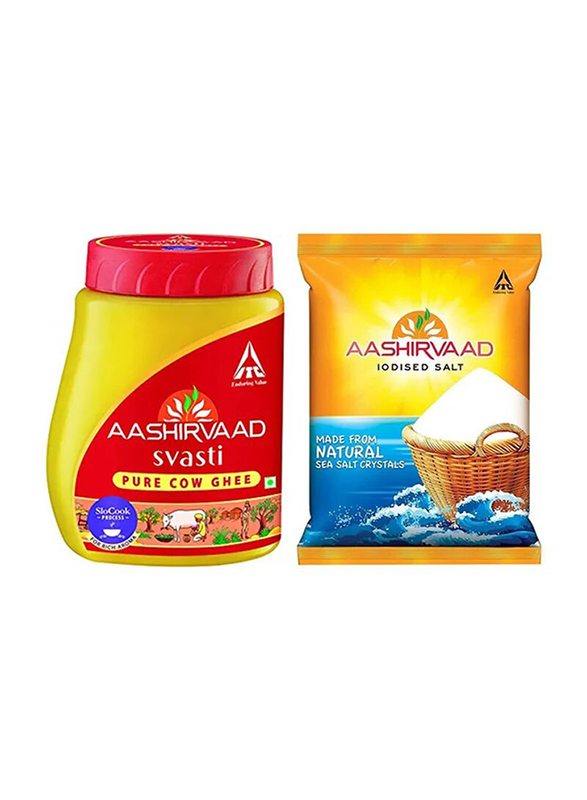 Aashirvaad Svasti Ghee with Salt, 1 Liter + 1 Kg