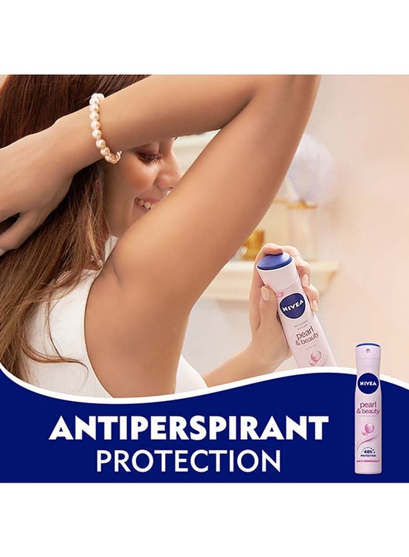 Nivea Pearl & Beauty Antiperspirant Spray for Women, 150ml, 2 Pieces