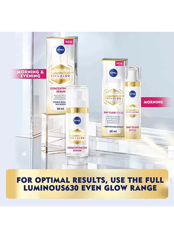 Nivea Luminous 630 Even Glow Concentrated Face Serum, 30ml