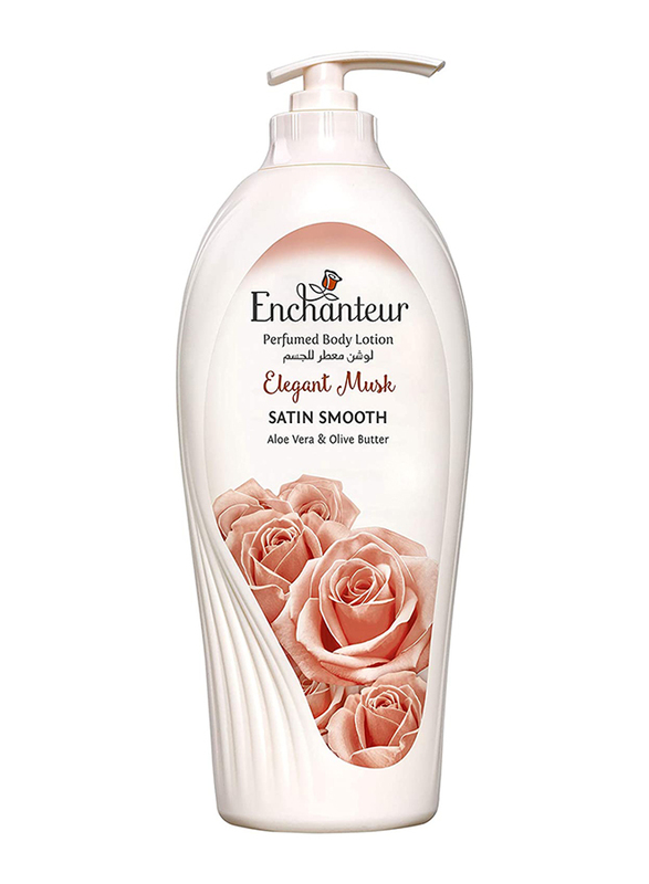 Enchanteur Satin Smooth Elegant Musk Lotion With Aloe Vera & Olive Butter, Brown, 500ml