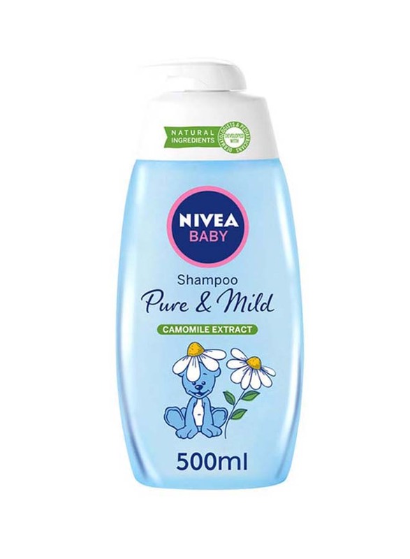 Nivea 500ml Pure & Mild Camomile Extract Shampoo for Babies, White/Blue