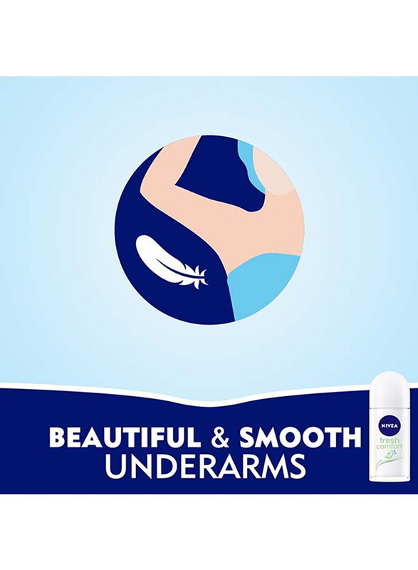 Nivea Fresh Comfort Deodorant Roll-On for Women, 2 x 50ml