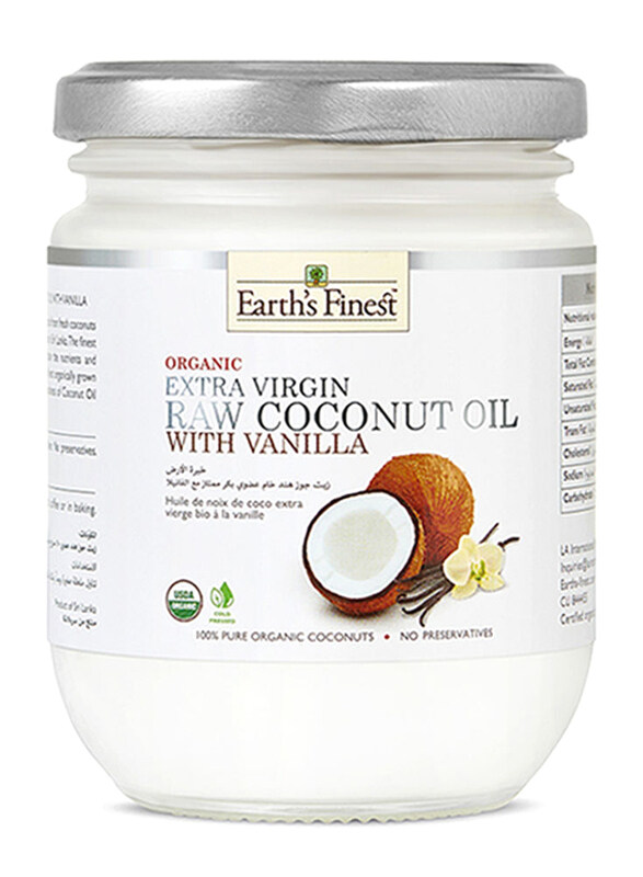 

Earth's Finest Extra-Virgin Cold-Pressed Raw Coconut Oil with Vanilla, 200ml