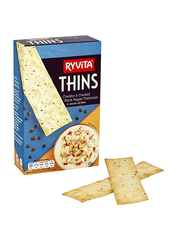 Ryvita Thins Cheese & Cracked Black Pepper Crisp, 125g