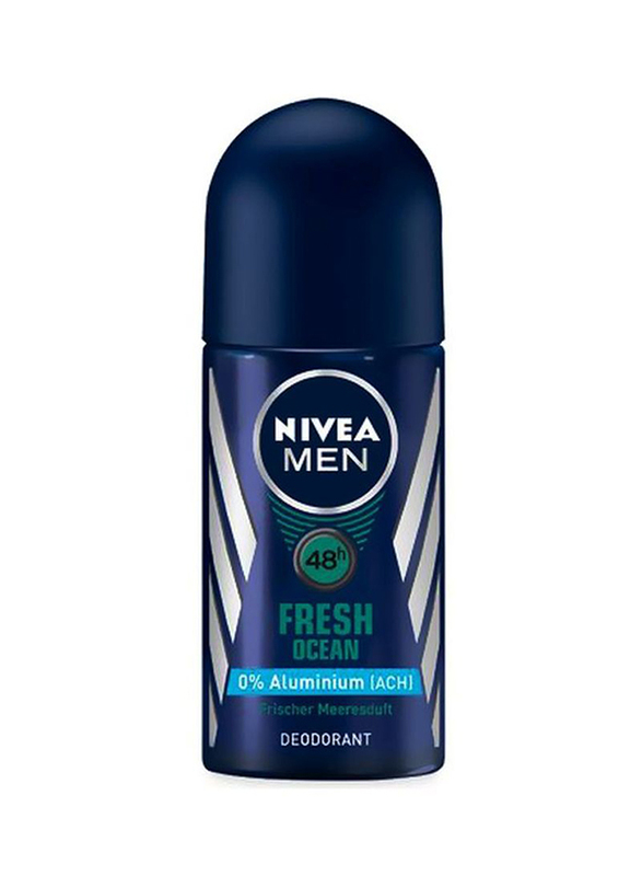 Nivea Fresh Ocean Deodorant Roll-On for Men, 50ml, 2 Pieces