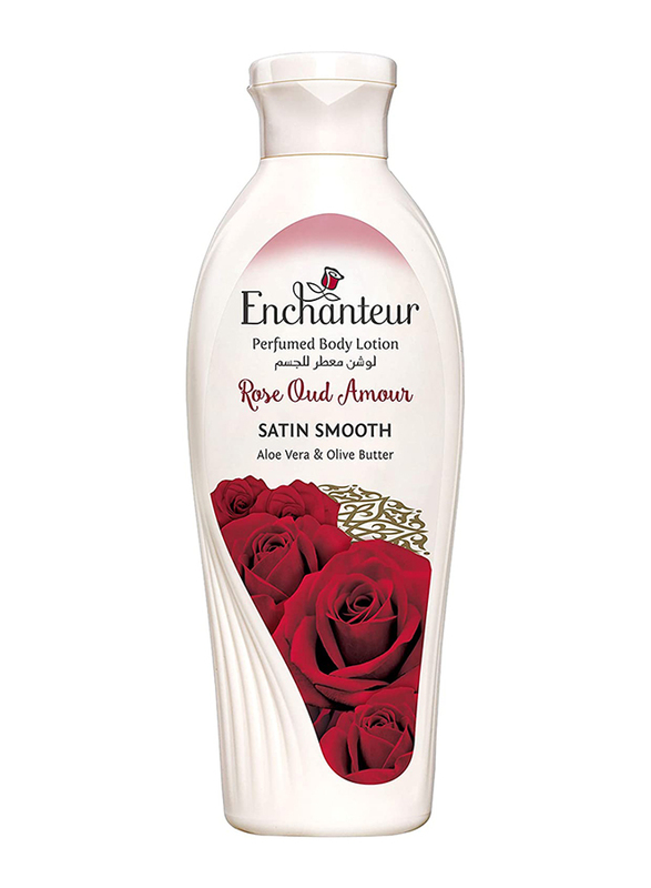 Enchanteur Satin Smooth Rose Oud Amour Lotion With Aloe Vera & Olive Butter, 250ml