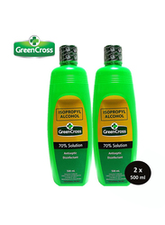 Green Cross Isopropyl Alcohol Antiseptic-Disinfectant, 2 Pieces x 500ml