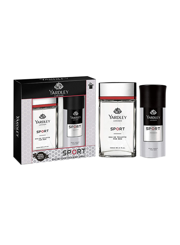 

Yardley London 2-Piece Sport Perfumed Luxurious Unique Scent Gift Set for Men, 100ml EDT Perfume, 150ml Body Spray