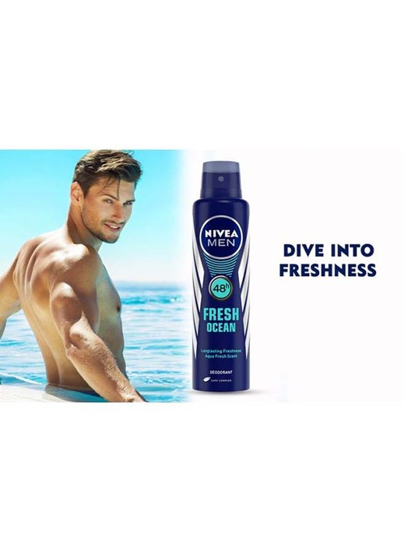 Nivea Fresh Ocean Deodorant Spray for Men, 150ml, 2 Pieces