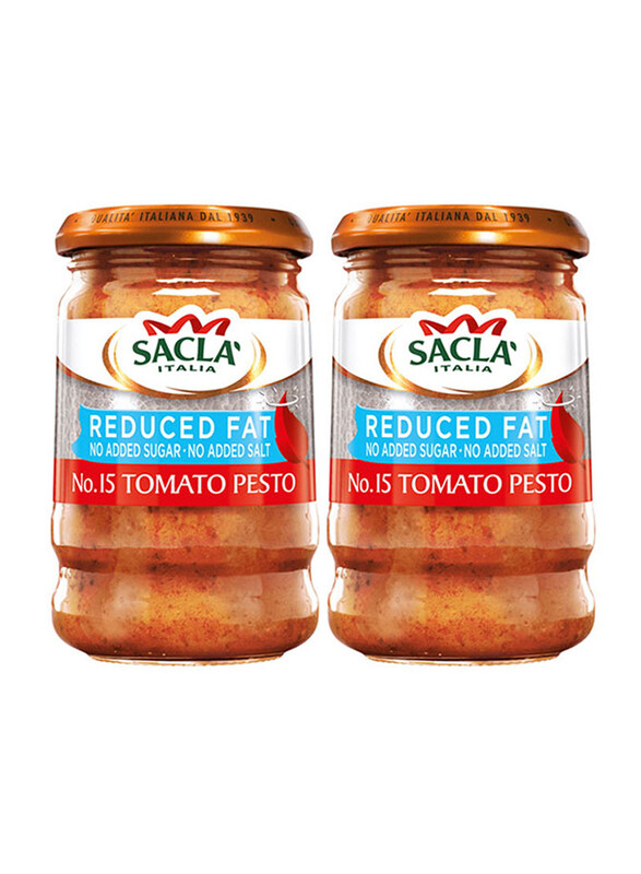 

Sacla Italian Reduced Fat Pesto Tomato Sauce, 2 Bottle x 190g