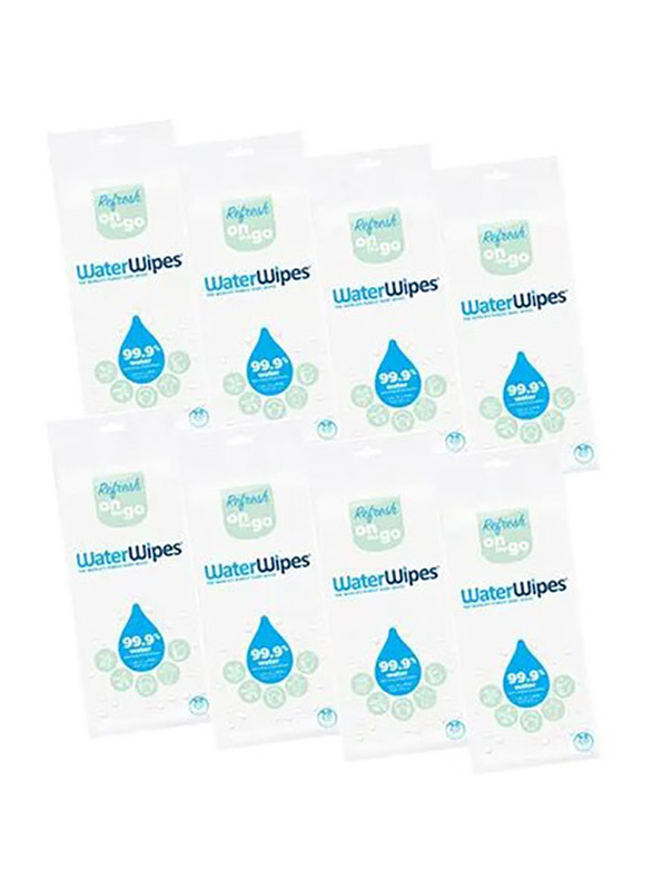Waterwipes 224 Pieces Refresh on the Go Limited Edition Wipes Pack for Baby, Newborn, White