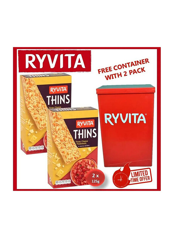 

Ryvita Thins Cheese Crisp with Container, 2 x 125g