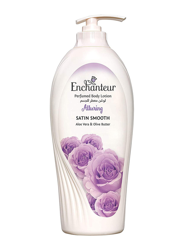 Enchanteur Satin Smooth Alluring Lotion With Aloe Vera & Olive Butter, 500ml