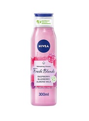 Nivea Fresh Blends Refreshing Shower Gel Raspberry Blueberry Almond Milk, 300ml