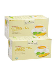 Earth's Finest Organic Ginger Green Tea, 2 Pieces x 37.5g