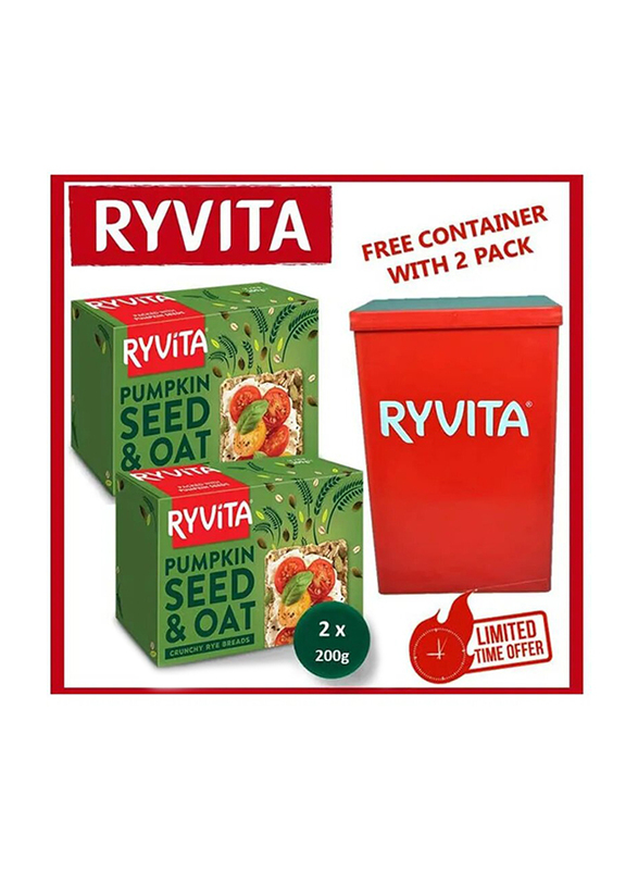 

Ryvita Pumpkin Seeds & Oats Crisp Bread with Container, 2 x 200g