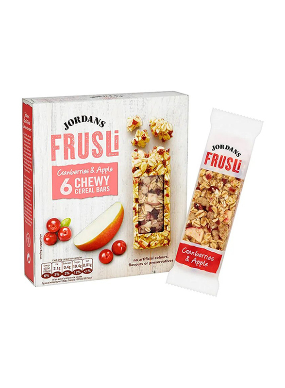 Jordans Frusli Cranberries & Apple Chewy Cereal Bar, 6 x 30g