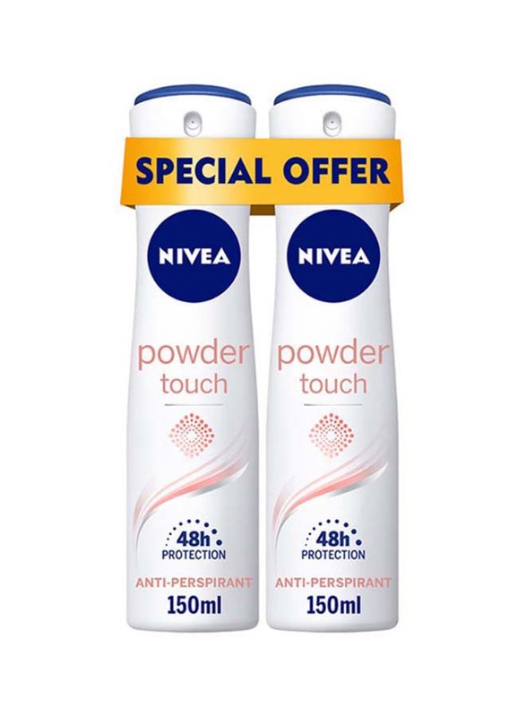 Nivea Powder Touch Antiperspirant Spray, 2 x 150ml