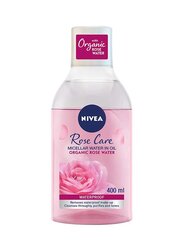 Nivea Micellar Organic Rose Water Makeup Remover for All Skin Types, 400ml, Clear