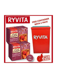 Ryvita Fruit Crunch Currant Seed & Oat Crisp Bread with Container, 2 x 200g