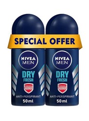 Nivea Dry Fresh Roll-On Antiperspirant, 2 x 50ml