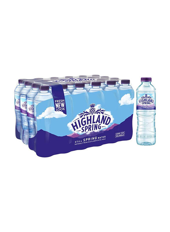 Highland Spring Packaged Water Bottle, 24 x 500ml