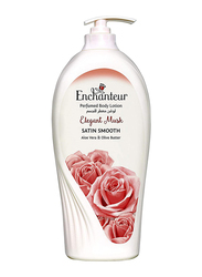 Enchanteur Satin Smooth Elegant Musk Lotion with Aloe Vera & Olive Butter, Brown, 750ml