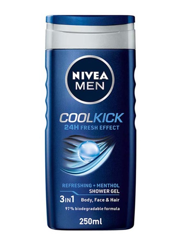 Nivea 24H Fresh Effect Cool Kick Shower Gel, 250ml