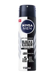 Nivea 48H Black & White Invisible Original Antiperspirant Spray for Men, 150ml 